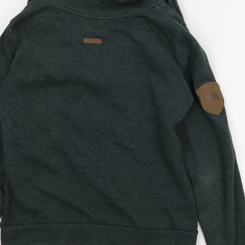 Cropp Womens Green   Full Zip Hoodie Size M  - Zip up hideaway hood