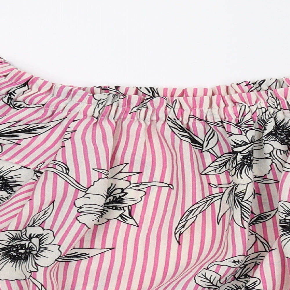 River Island Girls Pink Floral  Basic Blouse Size 11-12 Years