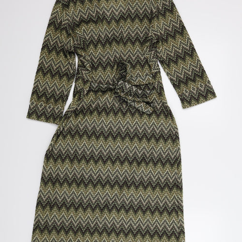 Principles Womens Green Geometric  A-Line  Size 10