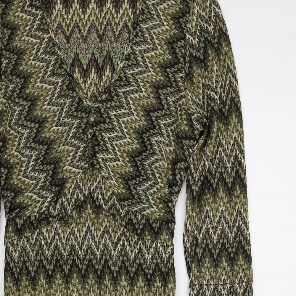 Principles Womens Green Geometric  A-Line  Size 10