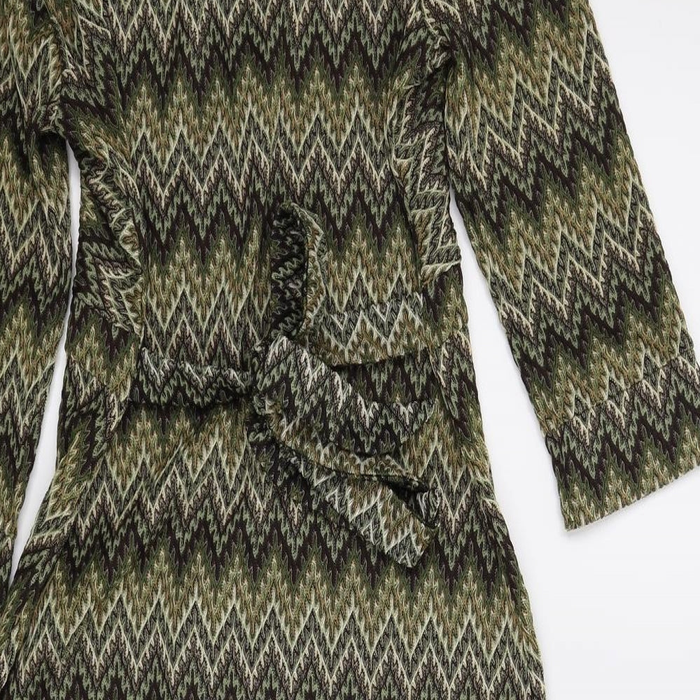 Principles Womens Green Geometric  A-Line  Size 10