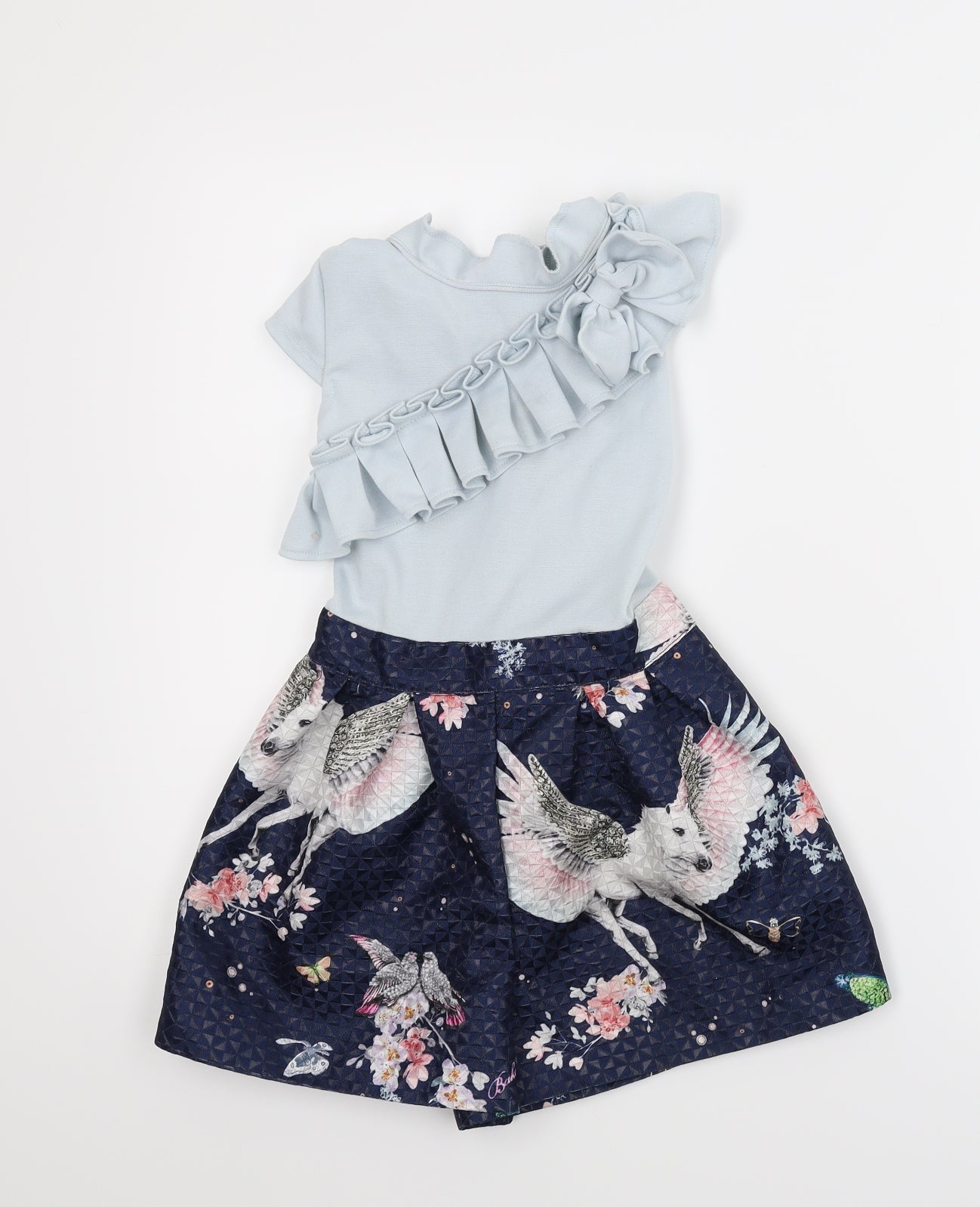 Ted Baker Girls Blue Floral  Romper One-Piece Size 11 Years