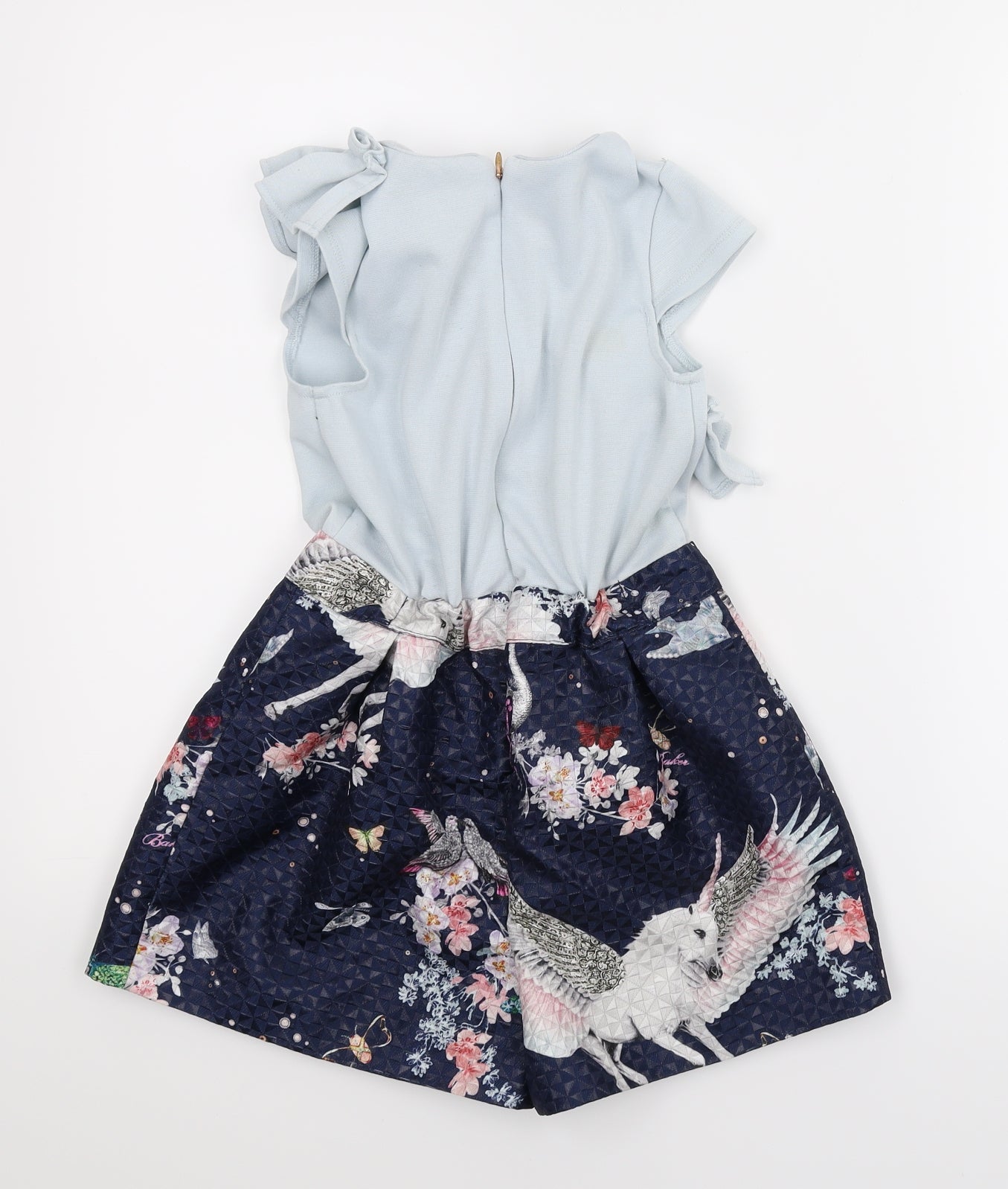 Ted Baker Girls Blue Floral  Romper One-Piece Size 11 Years