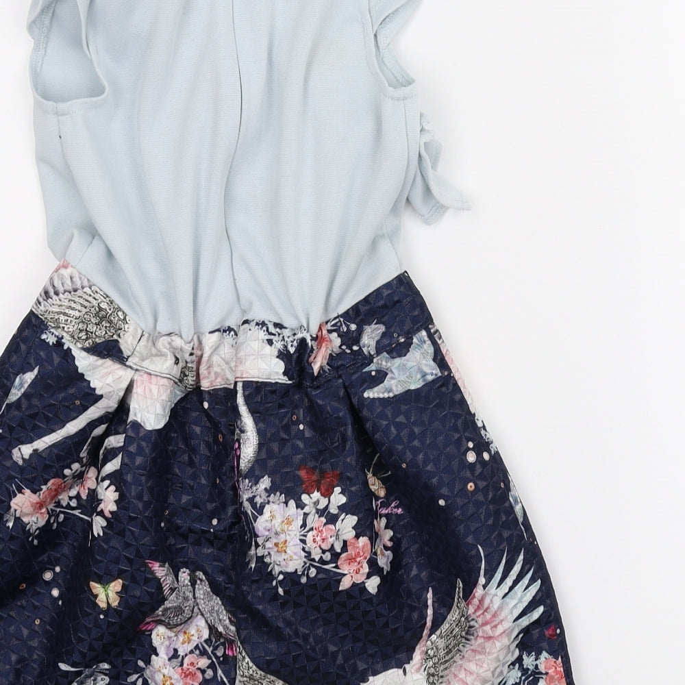 Ted Baker Girls Blue Floral  Romper One-Piece Size 11 Years