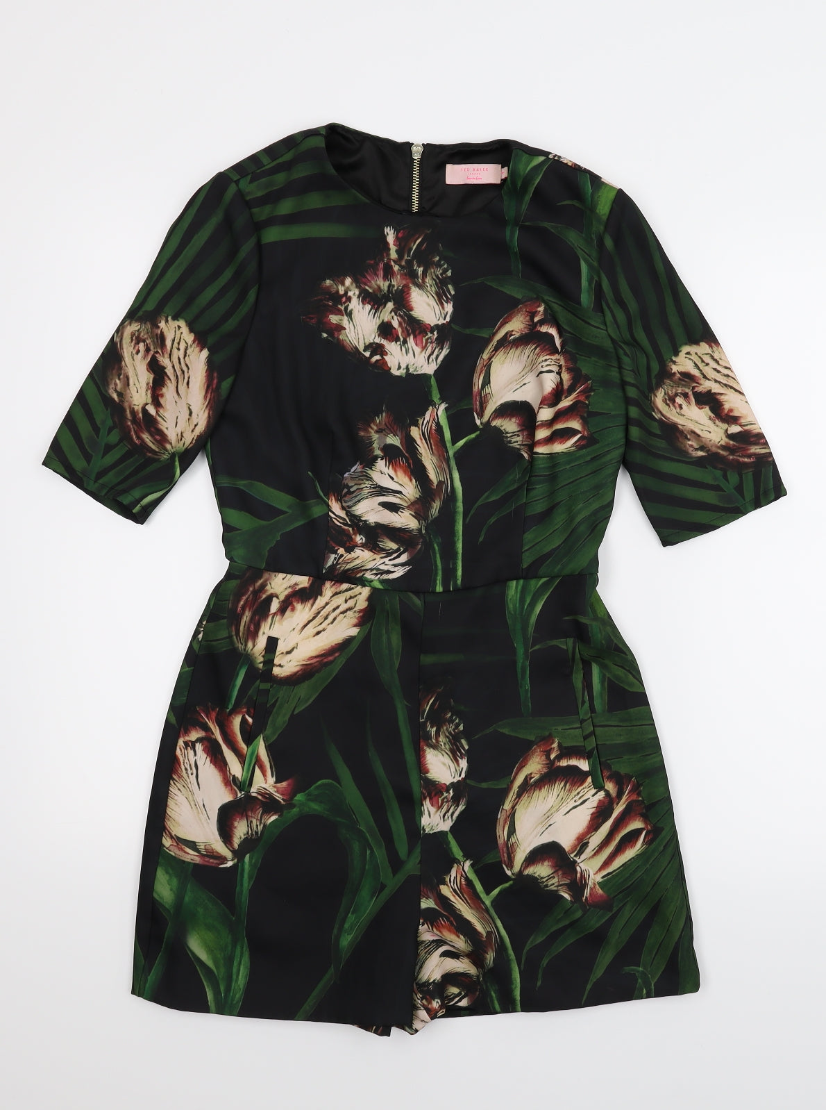 TedBaker Womens Green Floral  Romper One-Piece Size 8