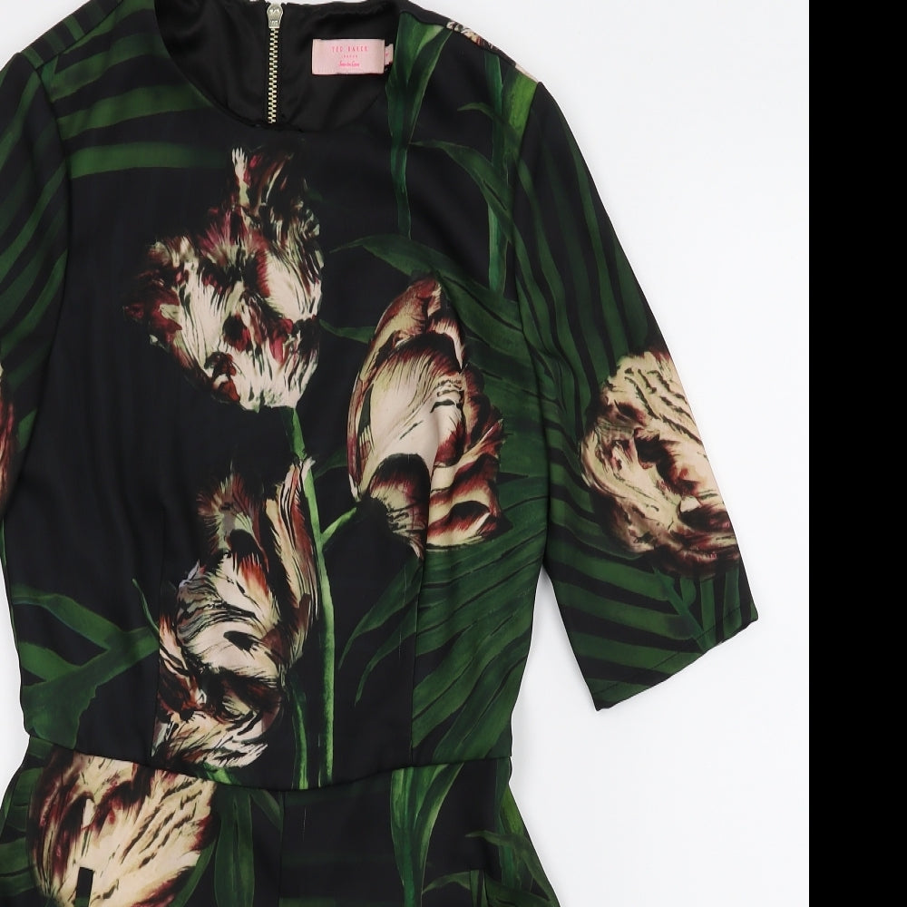 TedBaker Womens Green Floral  Romper One-Piece Size 8