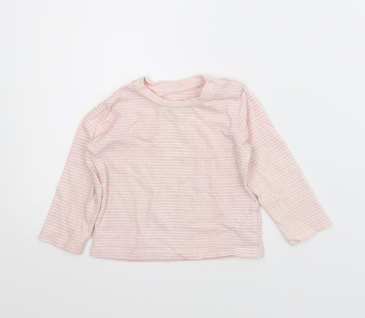 Very Girls Pink Striped Basic T-Shirt Size 6-9 Months