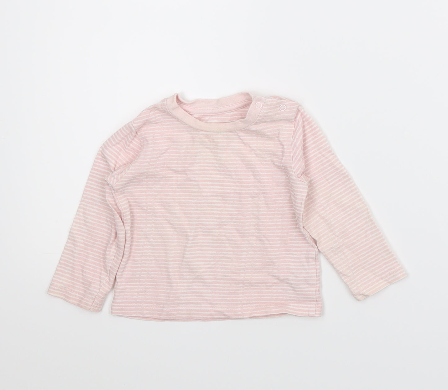 Very Girls Pink Striped  Basic T-Shirt Size 6-9 Months