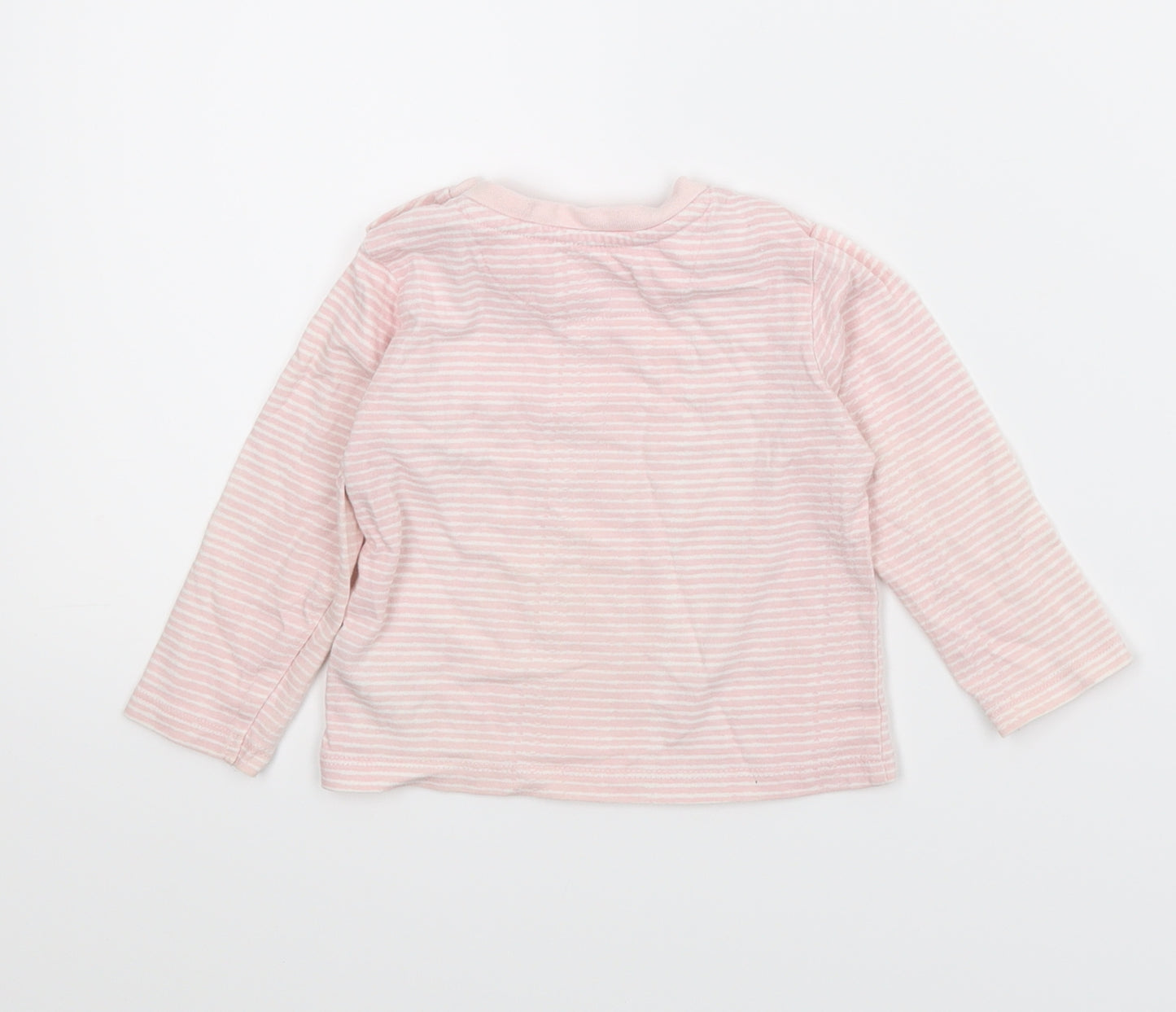Very Girls Pink Striped  Basic T-Shirt Size 6-9 Months