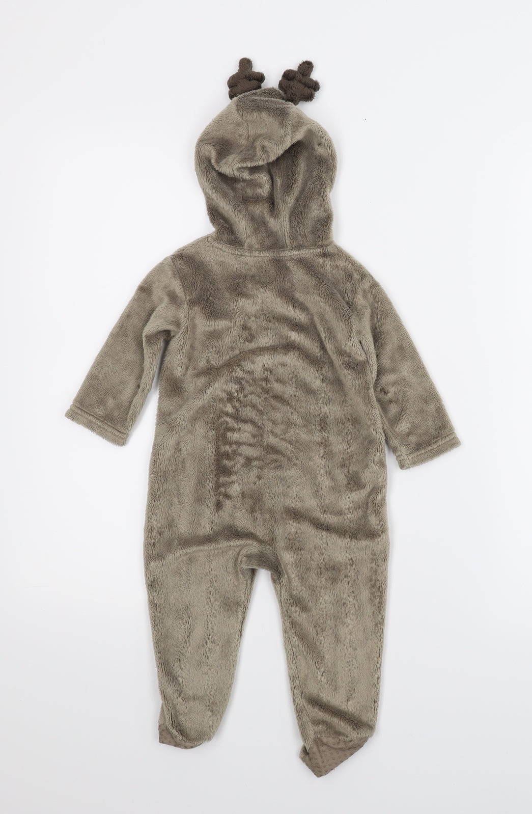 Tesco Baby Brown   Babygrow One-Piece Size 6-9 Months  - Christmas