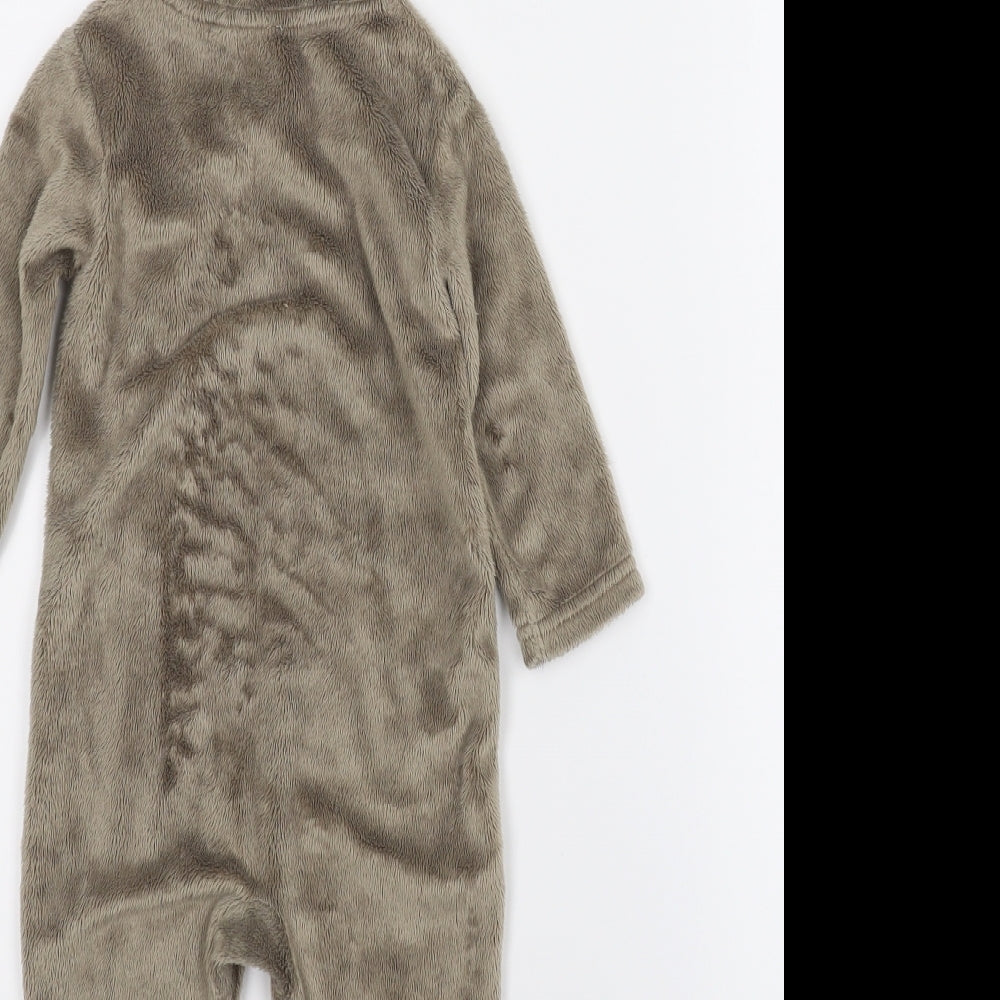 Tesco Baby Brown   Babygrow One-Piece Size 6-9 Months  - Christmas