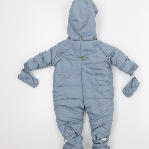 mamas & papas Boys Blue   Puffer Jacket Snowsuit Size 0-3 Months