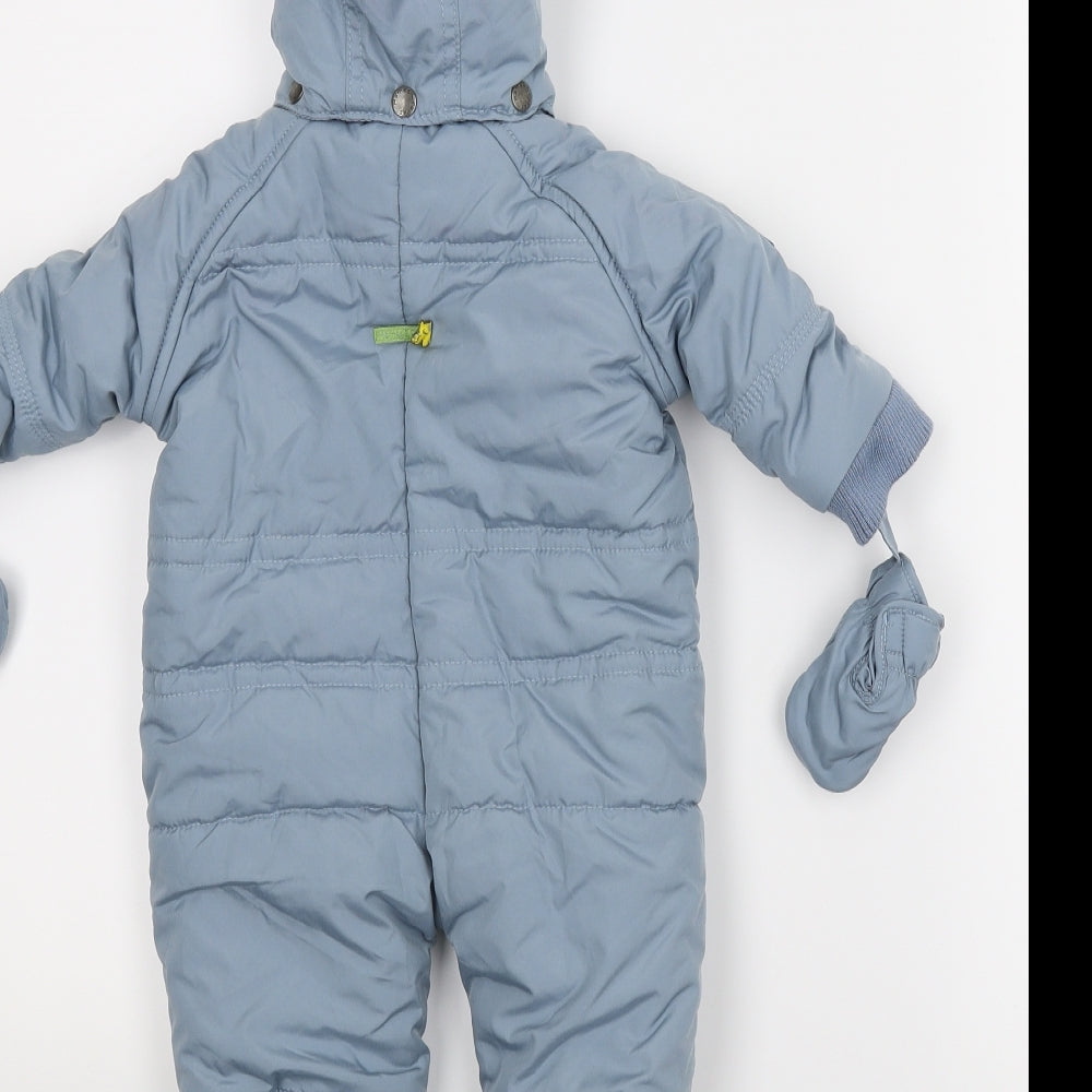 mamas & papas Boys Blue   Puffer Jacket Snowsuit Size 0-3 Months