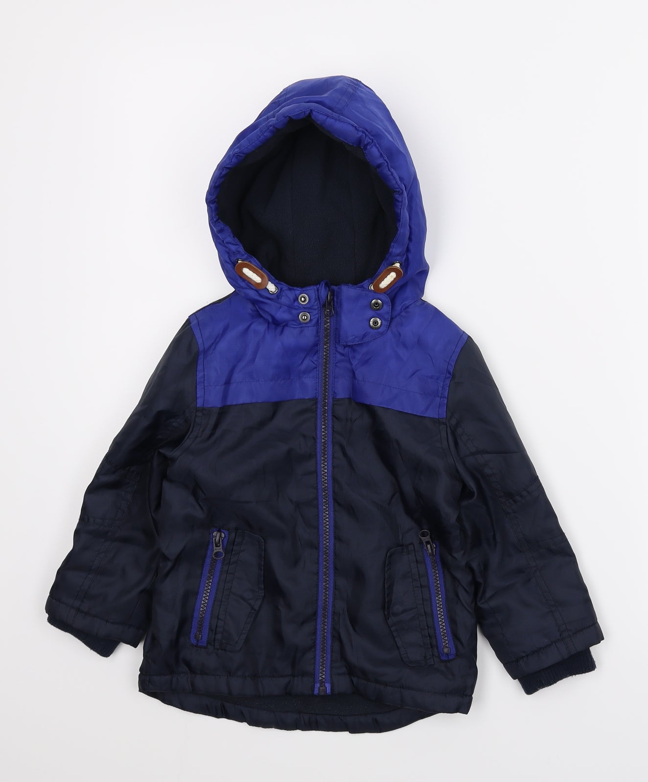 F&F Boys Black   Parka Coat Size 18-24 Months