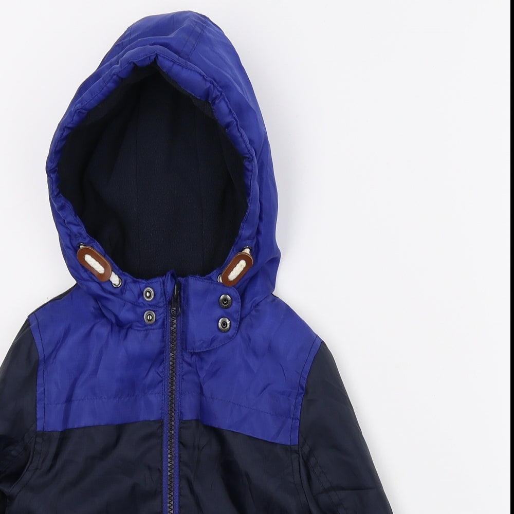 F&F Boys Black   Parka Coat Size 18-24 Months