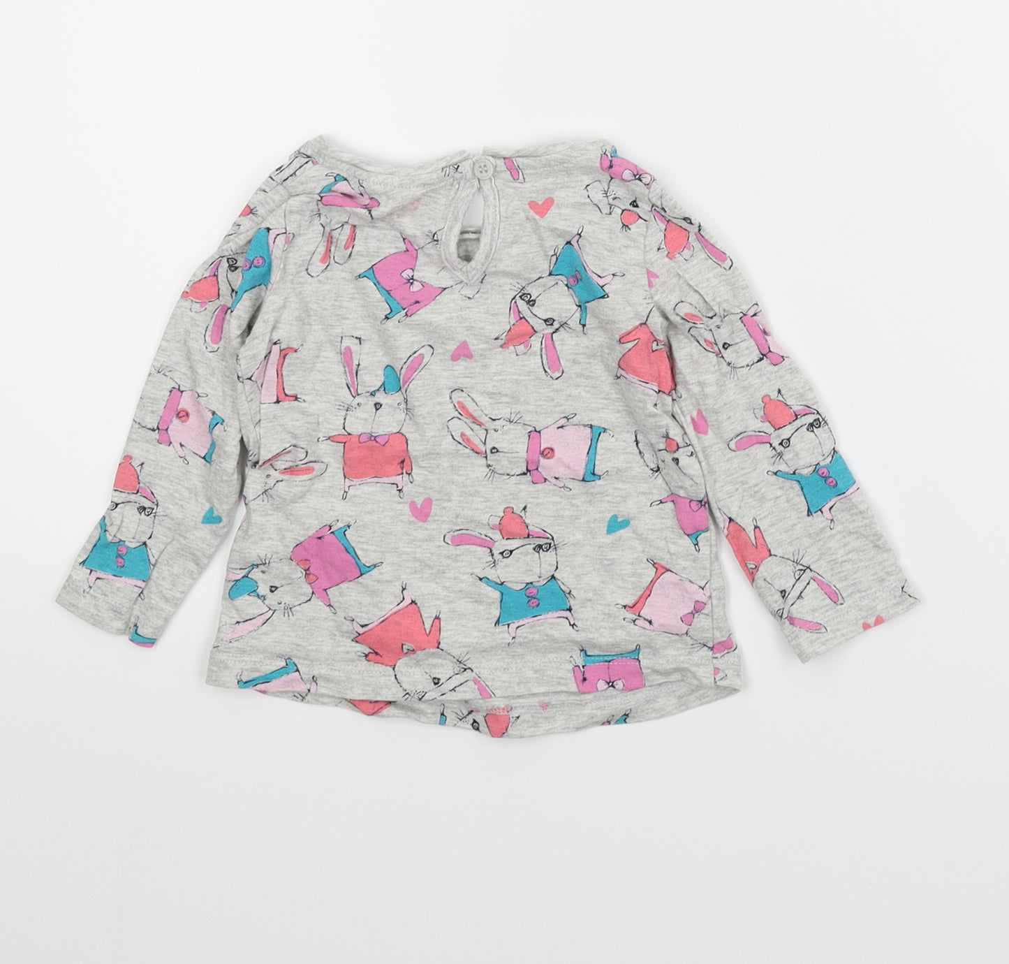 NEXT Girls Grey Animal Print  Basic T-Shirt Size 3-6 Months