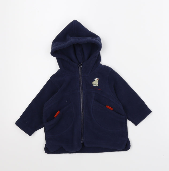 Boots Boys Blue Fleece Basic Coat Coat Size 3-6 Months