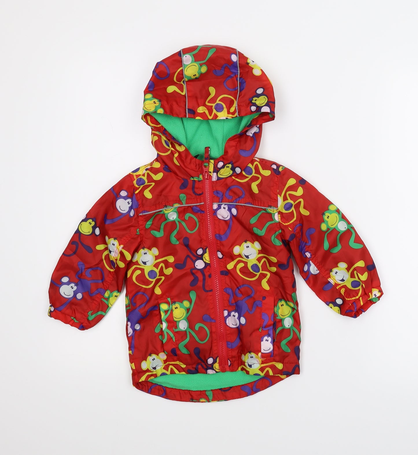 George Boys Red Animal Print  Parka Coat Size 9-12 Months