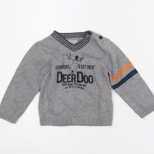Grain debbe Boys Grey   Pullover Jumper Size 18-24 Months
