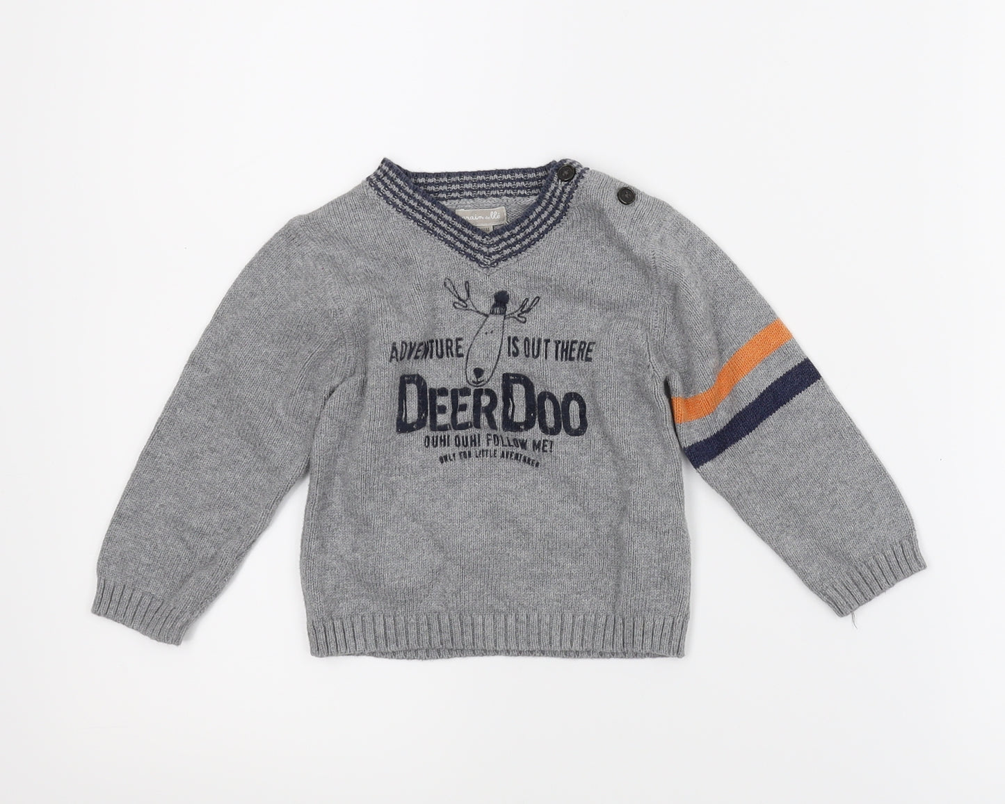 Grain debbe Boys Grey   Pullover Jumper Size 18-24 Months