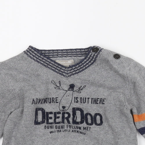 Grain debbe Boys Grey   Pullover Jumper Size 18-24 Months