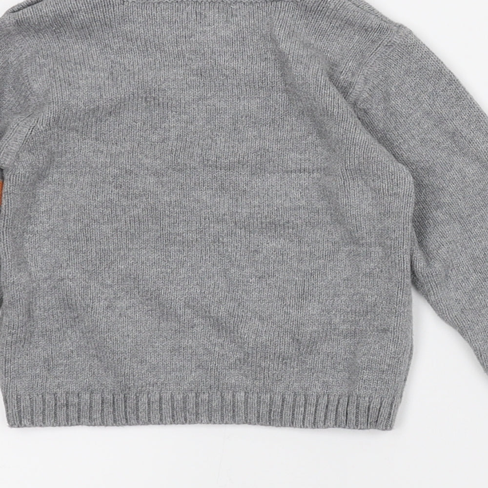 Grain debbe Boys Grey   Pullover Jumper Size 18-24 Months