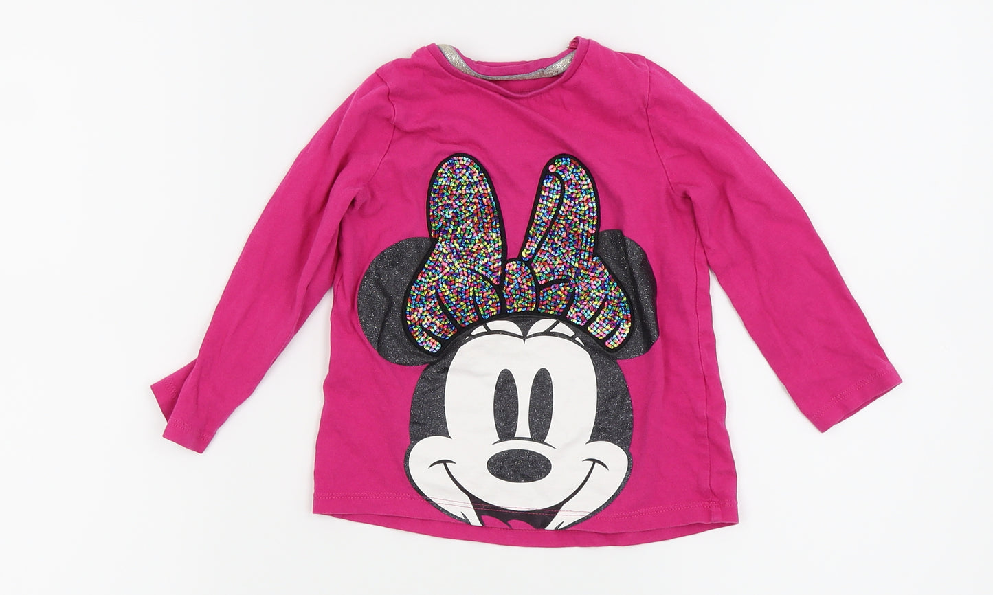 Disney Girls Pink   Basic T-Shirt Size 2-3 Years  - Mini mouse