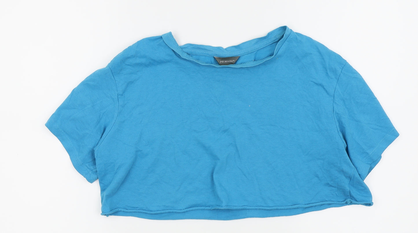 Primark Womens Blue   Cropped T-Shirt Size 6