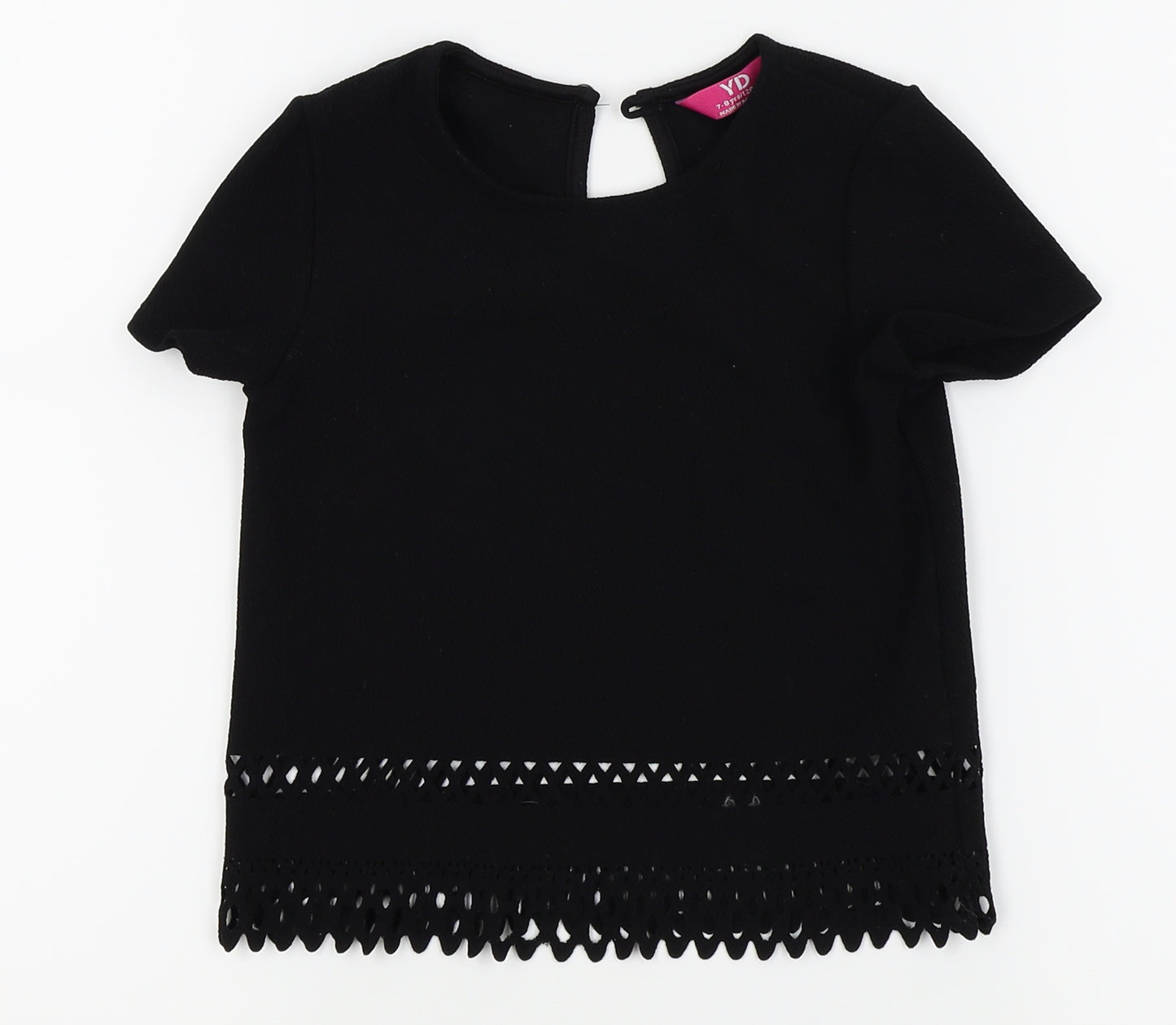 YD Girls Black   Basic Blouse Size 7-8 Years