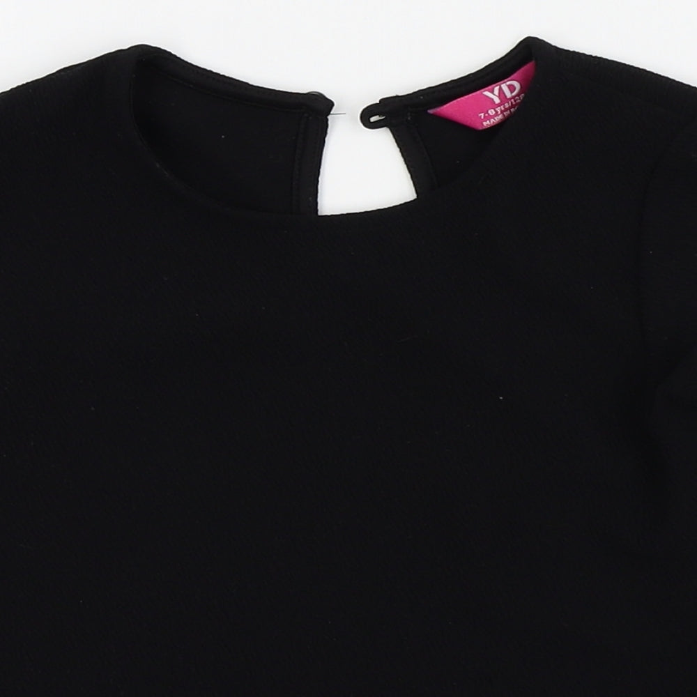 YD Girls Black   Basic Blouse Size 7-8 Years