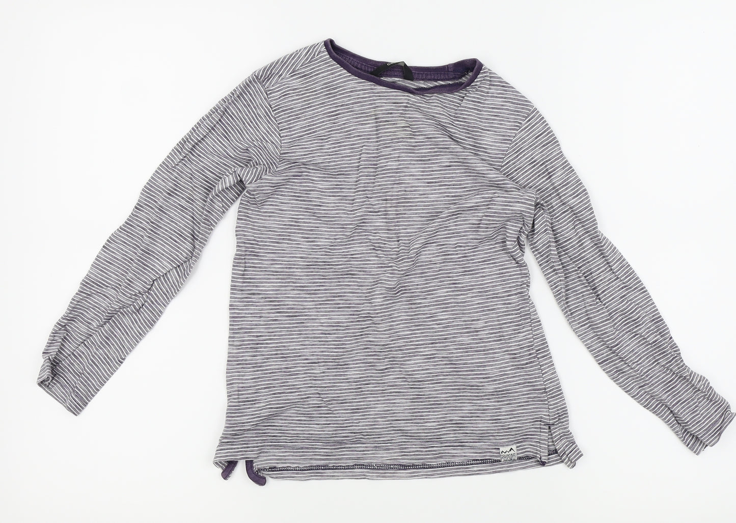 Asda George Girls Purple Striped  Basic T-Shirt Size 8-9 Years