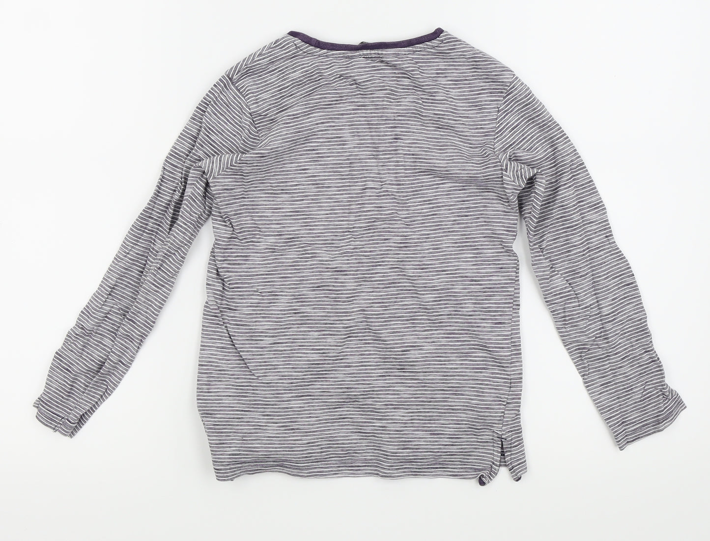 Asda George Girls Purple Striped  Basic T-Shirt Size 8-9 Years