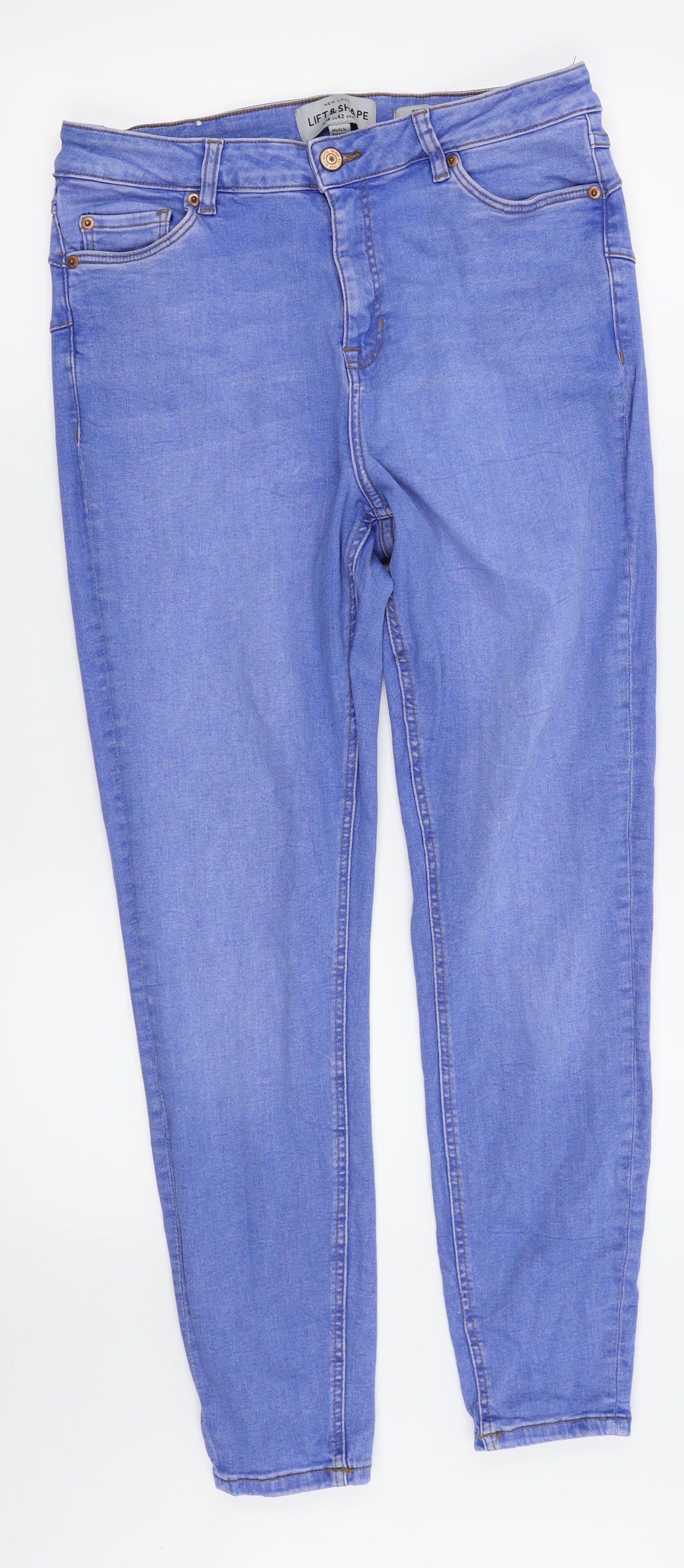 New Look Womens Blue   Skinny Jeans Size 14 L28 in