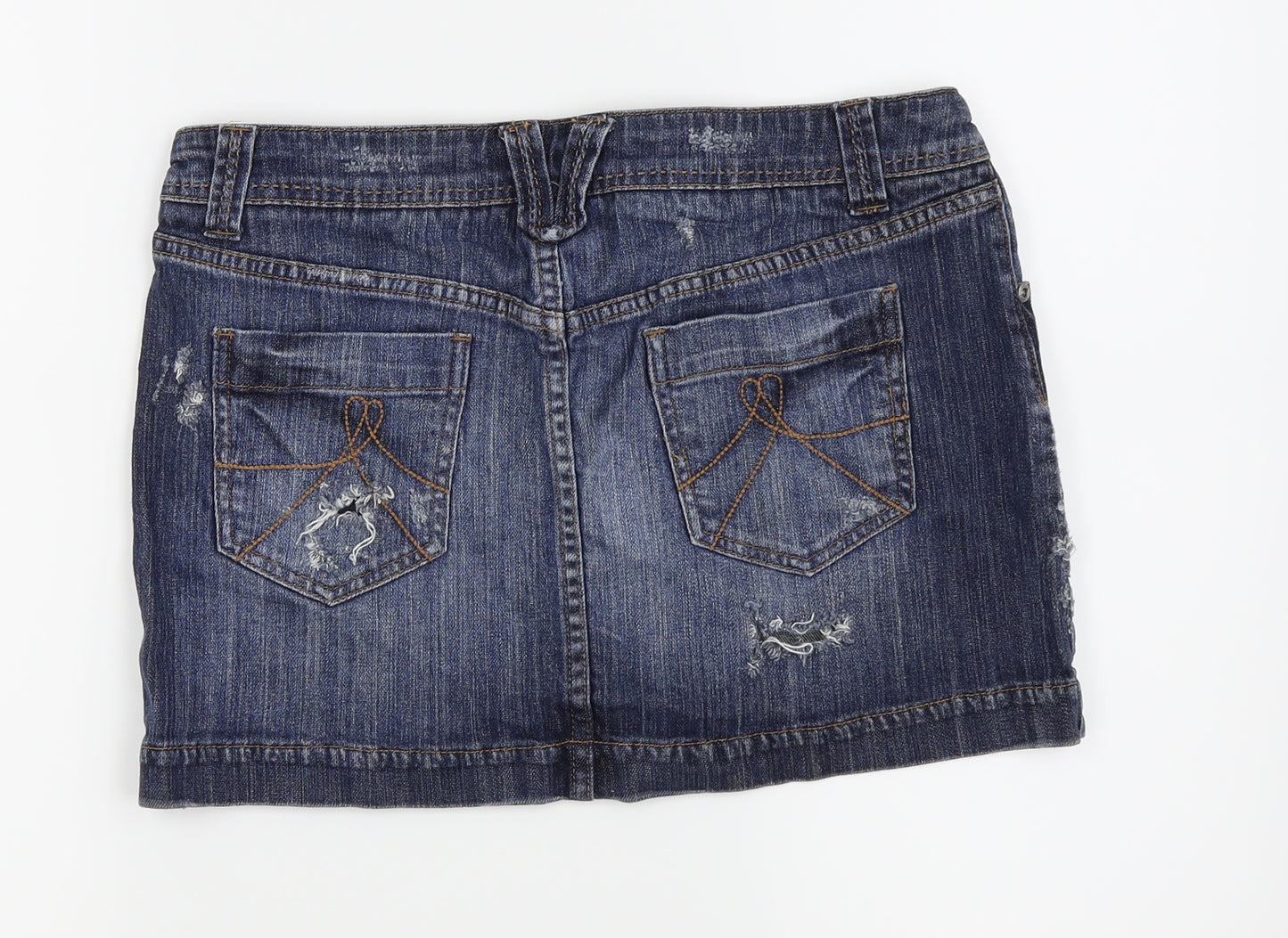 Preworn Womens Blue   Cargo Skirt Size 12  - denim skirt