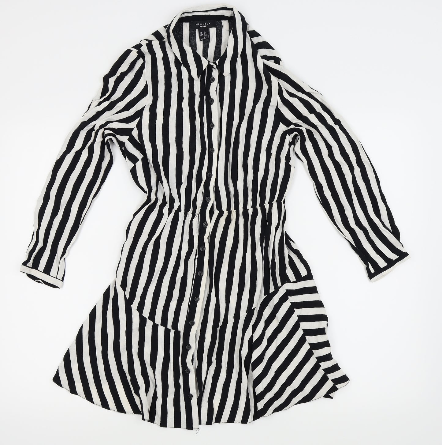 New Look Womens Silver Striped  Shirt Dress  Size 10