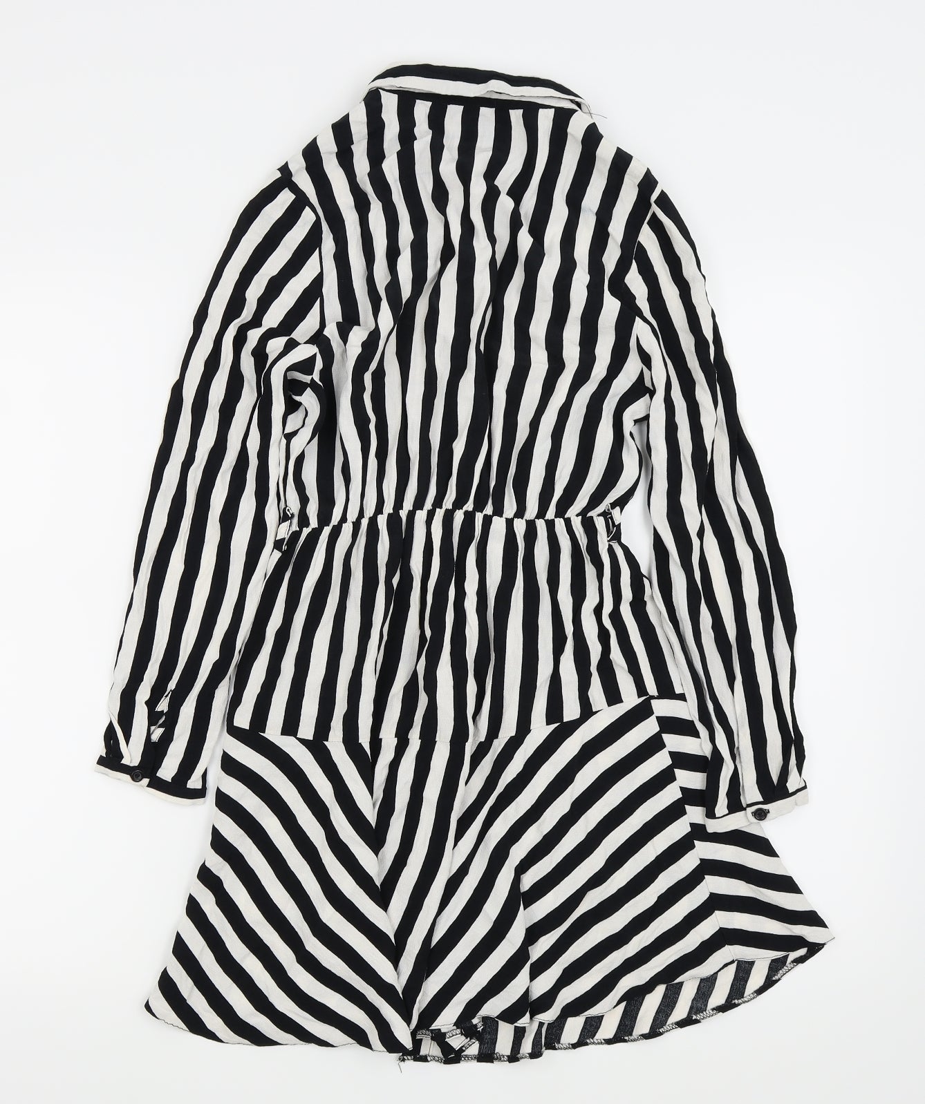 New Look Womens Silver Striped  Shirt Dress  Size 10
