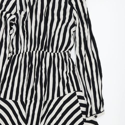 New Look Womens Silver Striped  Shirt Dress  Size 10