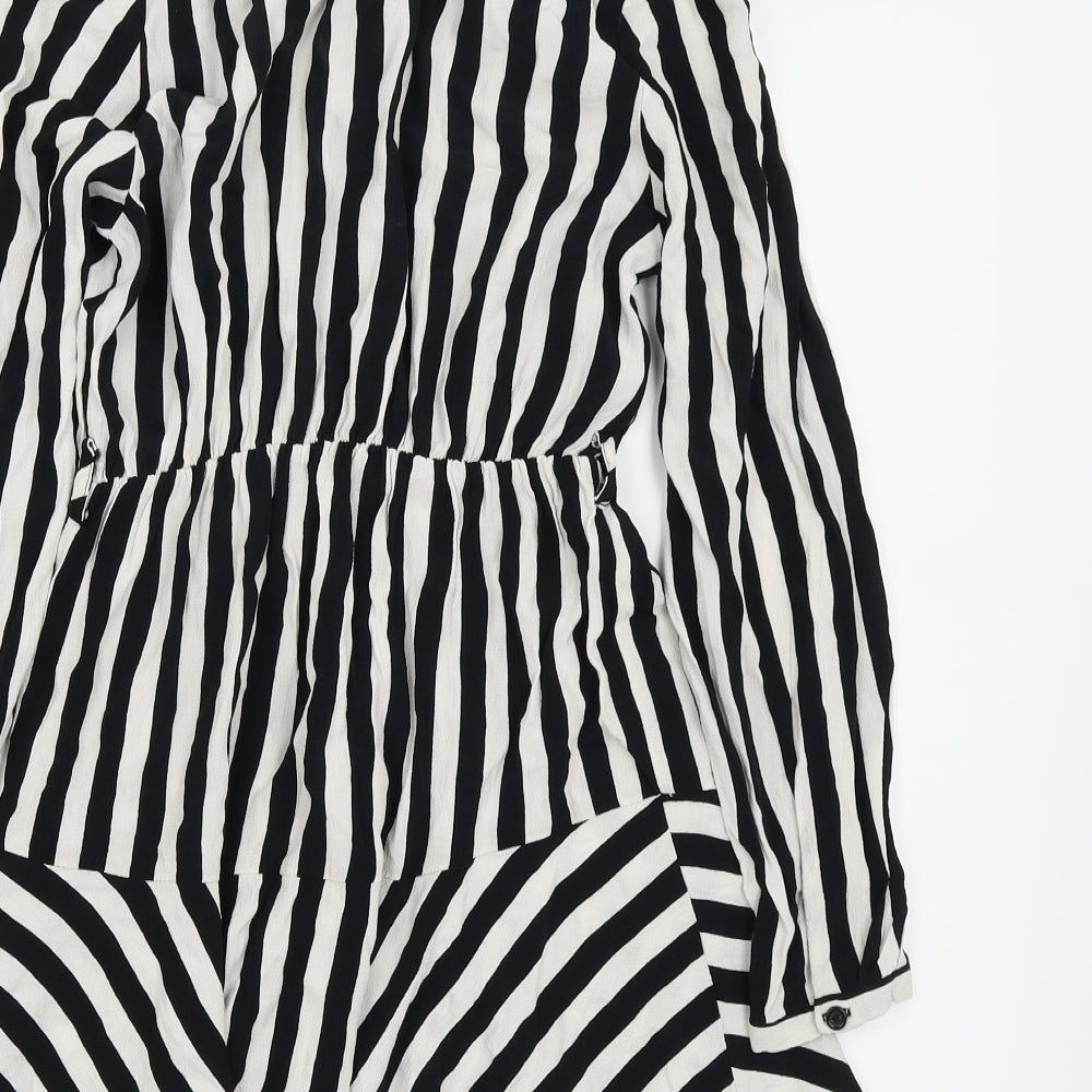 New Look Womens Silver Striped  Shirt Dress  Size 10