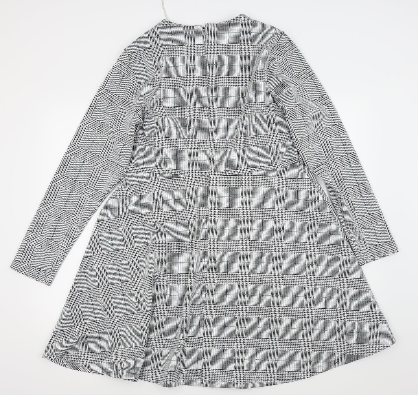 M&S collection Womens Grey Check  T-Shirt Dress  Size 18