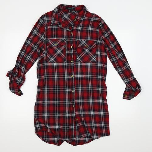 Primark Womens Red Camouflage  Shirt Dress  Size 12