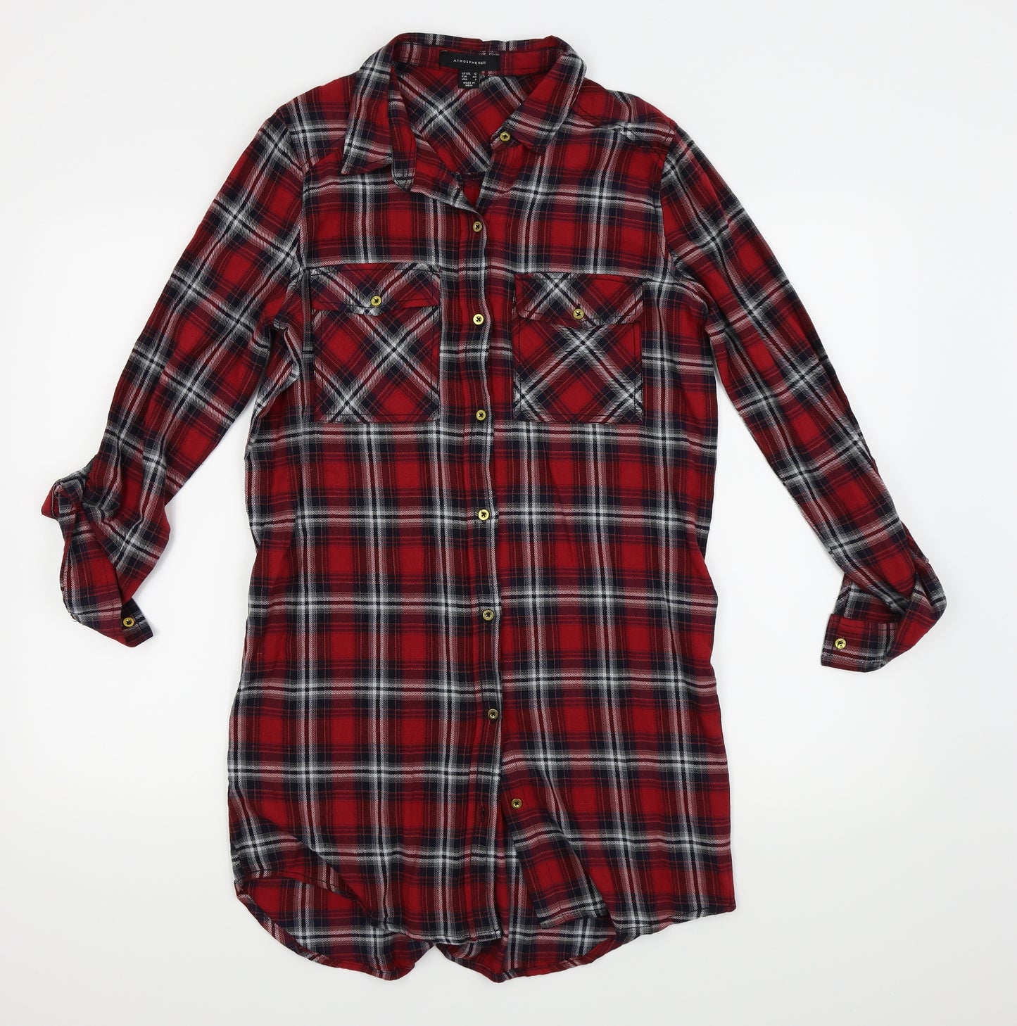 Primark Womens Red Camouflage  Shirt Dress  Size 12