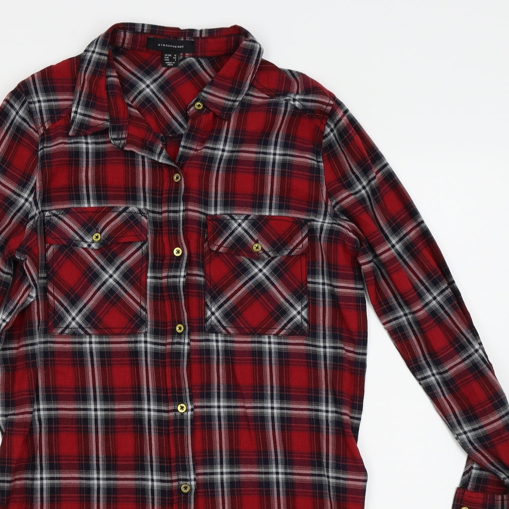 Primark Womens Red Camouflage  Shirt Dress  Size 12