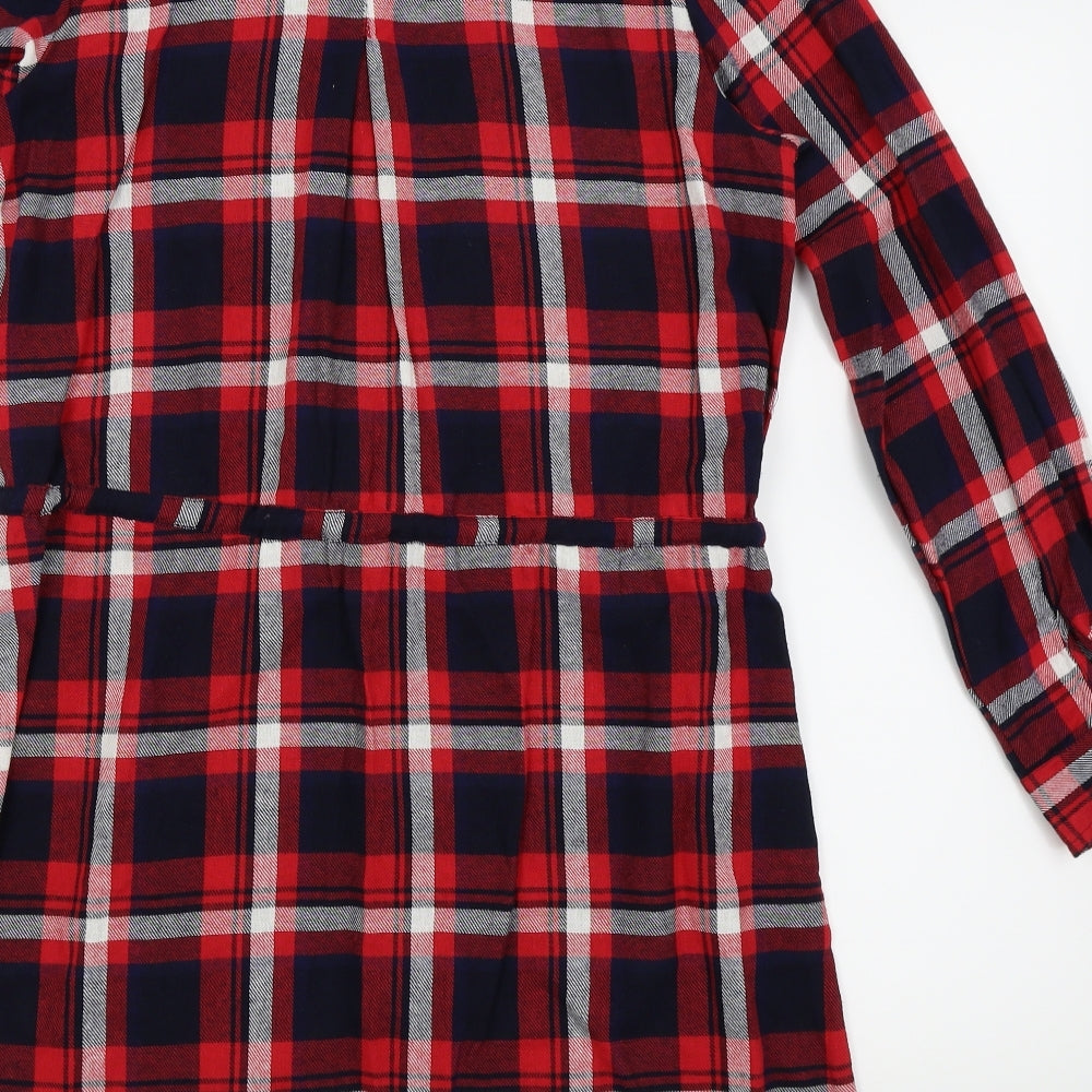 Primark Womens Red Check  Shirt Dress  Size 12