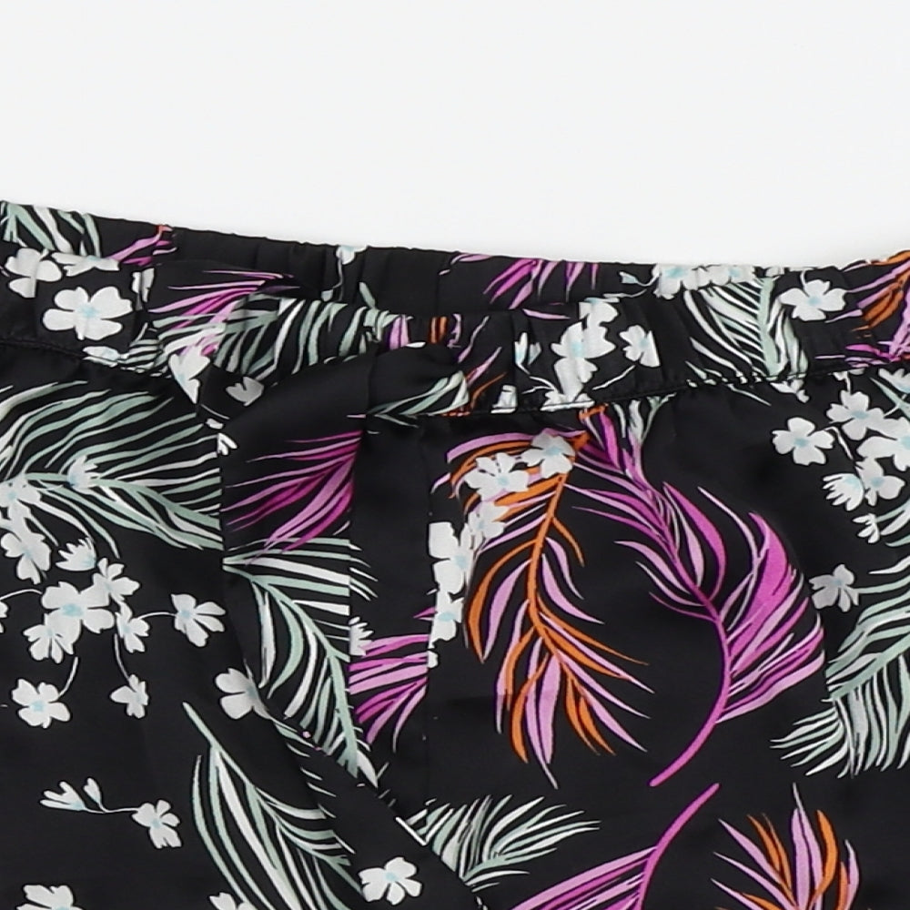 Secret Possessions Womens Black Floral  Cami Sleep Shorts Size 10