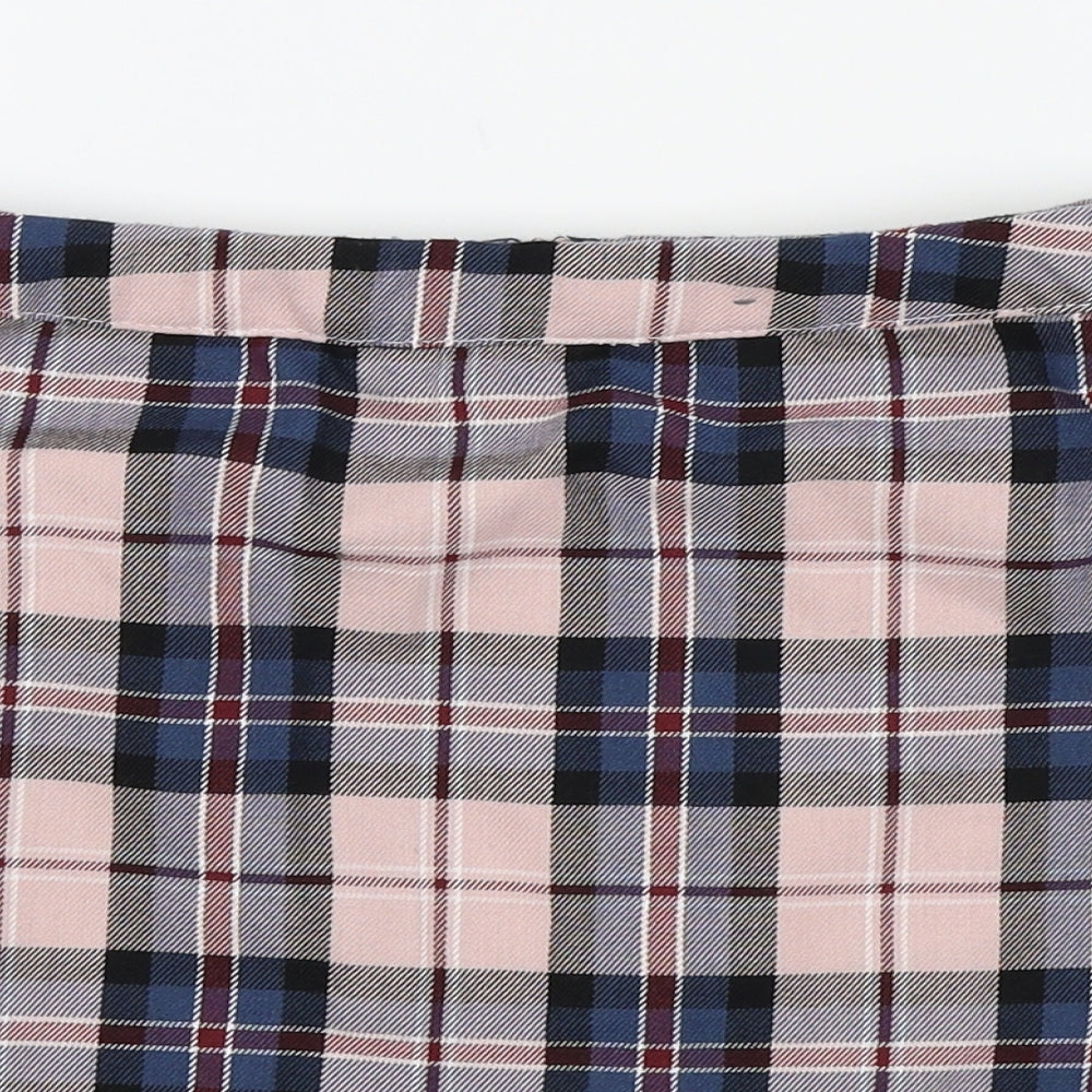 Primark Womens Pink Check  Skater Skirt Size 6