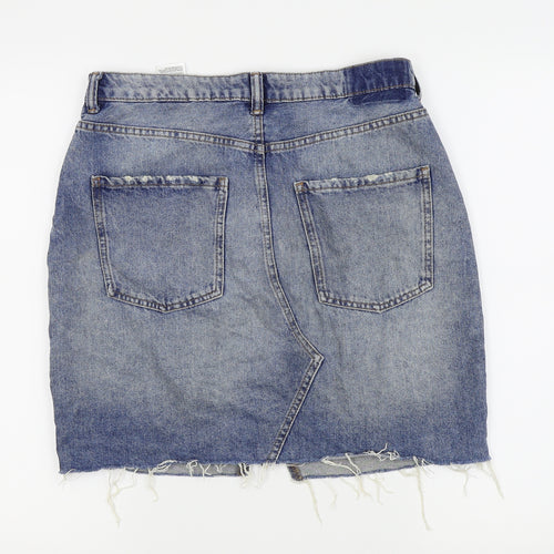 H&M Womens Blue   Mini Skirt Size 12  - DENIM SKIRT