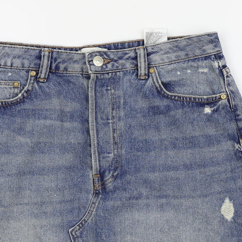 H&M Womens Blue   Mini Skirt Size 12  - DENIM SKIRT