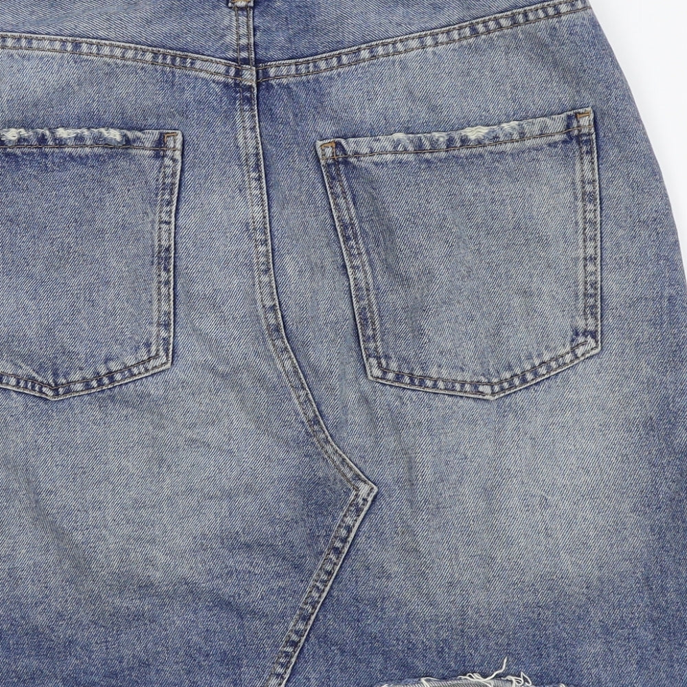 H&M Womens Blue   Mini Skirt Size 12  - DENIM SKIRT