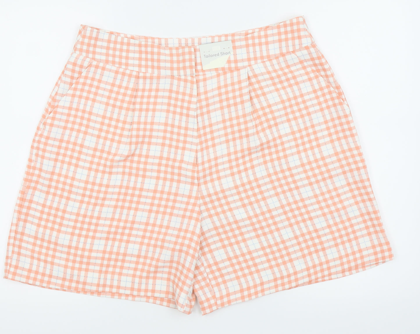 F&F Womens Pink Check  Chino Shorts Size 16