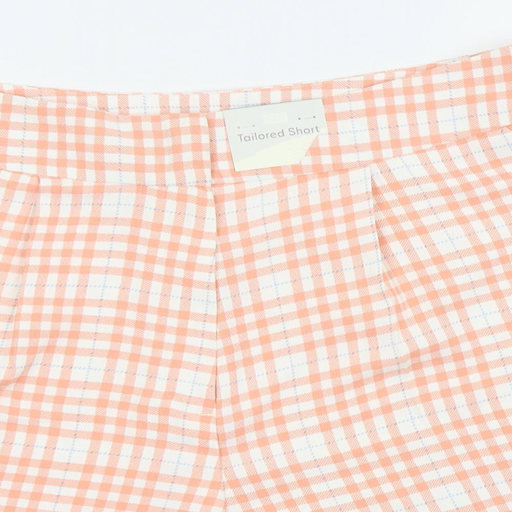 F&F Womens Pink Check  Chino Shorts Size 16